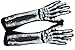 Kangaroo Halloween Accessories - Deluxe Skeleton Gloves Black, White