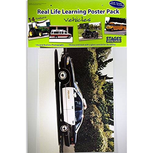 Stages Learning Materials Toddler Education Vehicles Posters for Class Real Photo Decor for Preschool Bulletin Boards & Circle Time 14 Large Picture Cards
