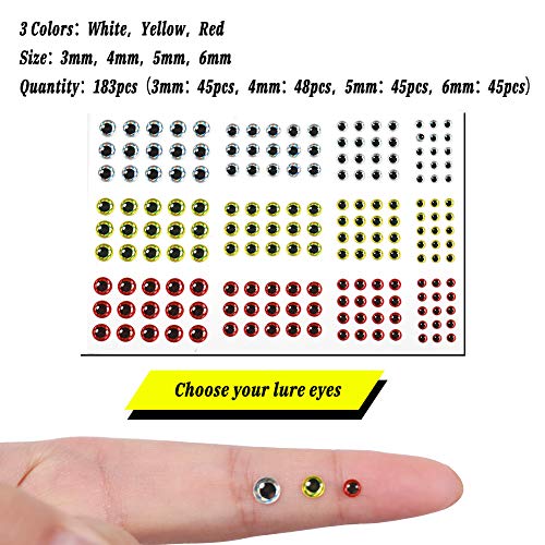 YOTO 804PCS Fishing Lure Eyes 2D/3D/4D/5D Lifelike Realistic Artificial Holographic Fake Eyes 3 4 5 6 7 10mm for Fly Tying Lures Crafts DIY Materials Tool - Thumbnail 3