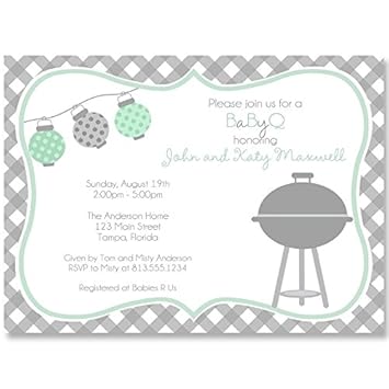 Amazon Com Baby Shower Invitations Baby Q Gender Neutral Mint
