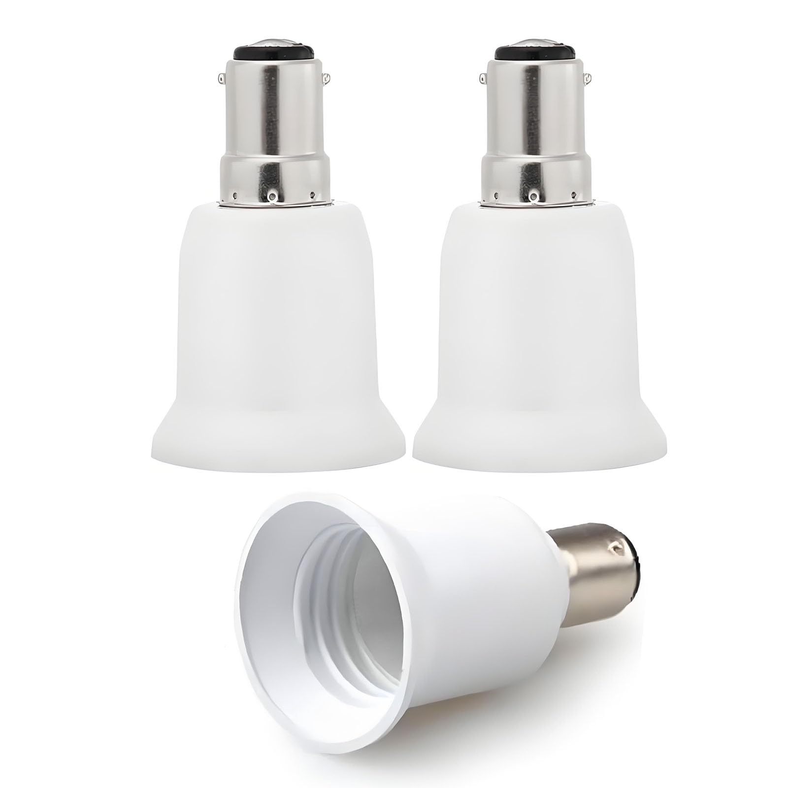 TWDRTDD B15 to E27 Base Converter Adaptor, B15 B15D to E27 Lamp Holder Converter Light Socket for Led Light Bulb (3, B15-E27)