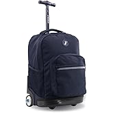 J World New York Sunrise Rolling Backpack, Black, One Size