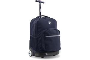 J World New York Sunrise Rolling Backpack, Black, One Size