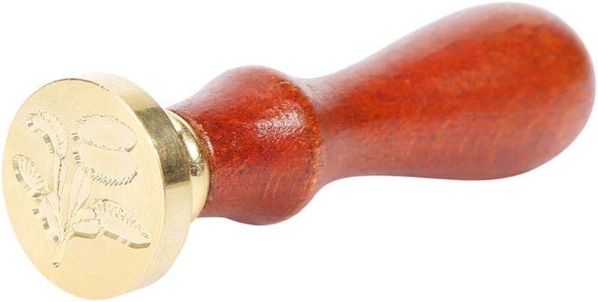 Heummyo Wax Seal Stamp,Retro Plant Pattern Sealing Wax Wooden Handle Wax Seal Stamps DIY Craft (A)