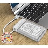 Maiwo 2.5 Inch Hard Drive Case SATA External Hard Drive Enclosure Transparent Case USB3.0 High Speed HDD/SSD Adapter Case for 9.5mm 7mm Sandisk (2.5 Inches, White)