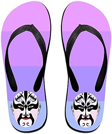 Stylish Lightweight Women's Men's Personalized Beach Flip Flops Beijing Opera Facial Masks Beach Slippers