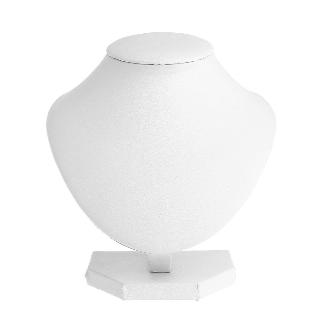 luosh Jewelry Necklace Pendant Stand Faux Leather Mannequin Bust Neck Display Stand Holder Rack