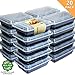Enther [20 Pack] Single 1 Compartment Meal Prep Containers with Lids, Food Storage Bento Box with Portion Cups, BPA Free, Reusable Lunch Box, Microwave/Dishwasher/Freezer Safe, Portion Control, 28oz
