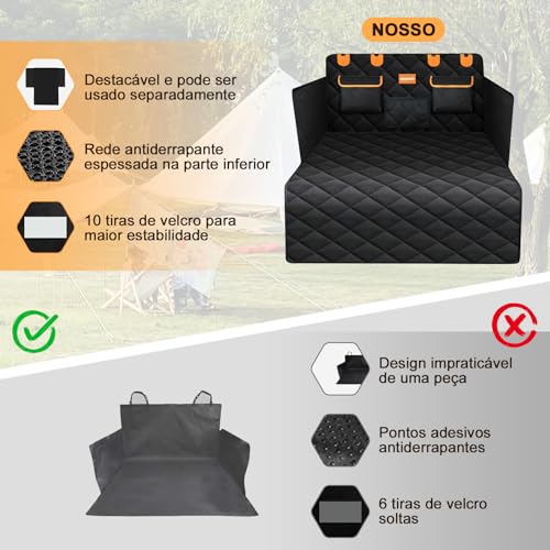 Capa Protetora Carro Pet Proteção 4 em 1 Porta-malas Impermeável Fundo Reforçado Lavável À Máquina Universal