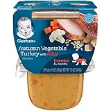 Gerber 3rd Foods Autumn Vegetable & Turkey Dinner with Lil' Bits, 5 oz Tubs, 2 Count (Pack of 6)