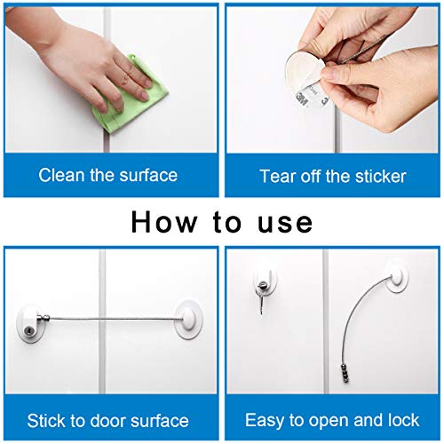 Refrigerator Door Locks(4 Pack White),Mini Fridge Lock, File