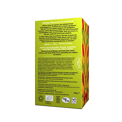 Pukka | Bio-Kräutertee âDrei Ingwerâ | Ingwer, Kurkuma und Galgant | 4 x 20 Teebeutel – Bild 3