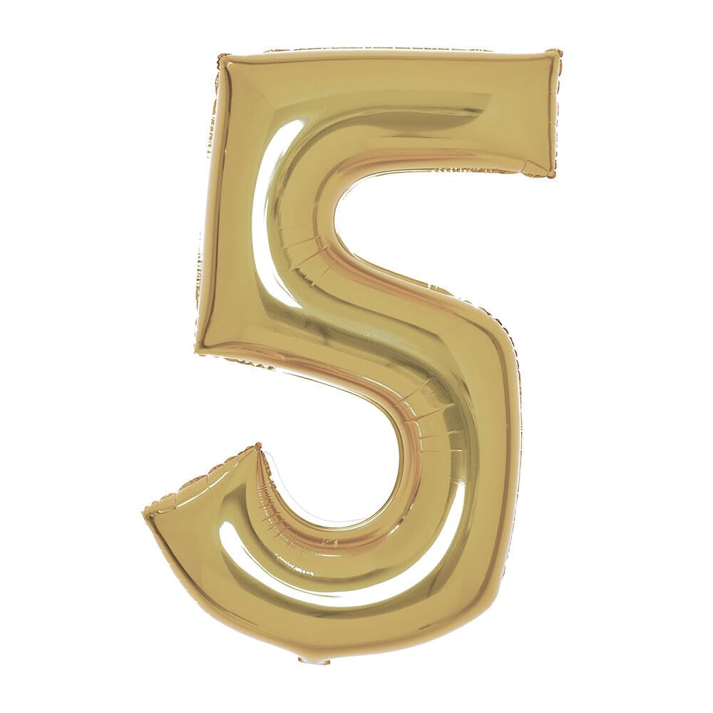 Amscan 9915183 Large Number White Gold 5