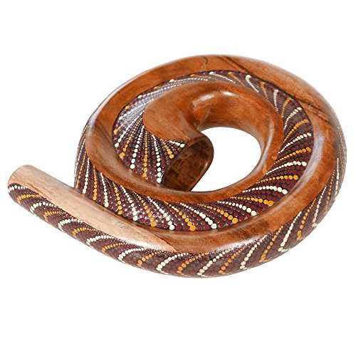 X8 Drums X8DIDGSPRLPT Spiral Wood Didgeridoo, Light Mahogany