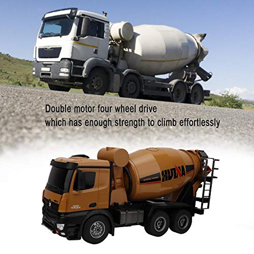 1:14 10 Channels Remote Control Cement Mixer Truck Toy RC Cement Truck Gift Toys, Simulated Mixer Truck for Kids & Children by Toy to Enjoy