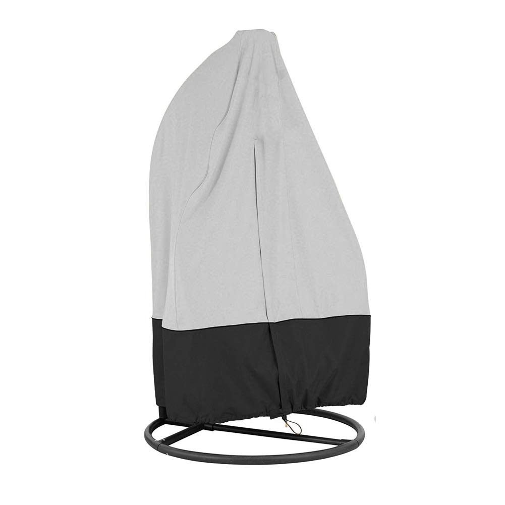 HONCENMAX Patio Hanging Chair Cover with Zipper - Outdoor Cocoon Egg Chair Cover - Waterproof/Windproof/Durable Furniture Protective Cover - for Single Swinging Chair 190x115cm