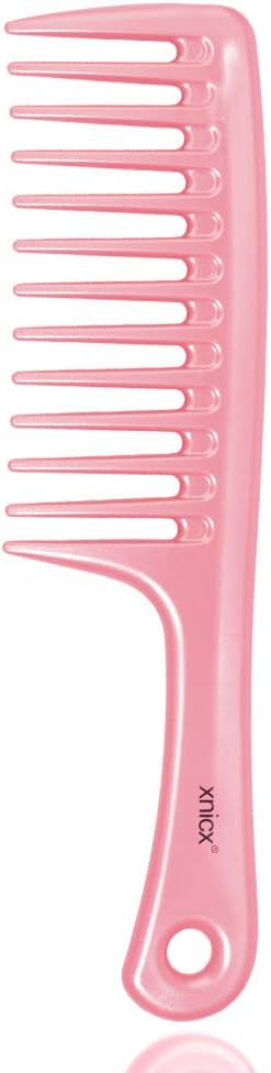 Xnicx Wide Tooth Detangler Comb - Paddle Hair Brush for Long Wet or Curly Hair - Pink