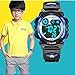 AZLAND Updated Version Added Three Alarms - Multifunctional Waterproof Boys Girls Watch Digital Sports Kids Watches,Dark Blue