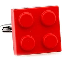 MRCUFF Building Block Red Pair Cufflinks in a Presentation Gift Box & Polishing Cloth