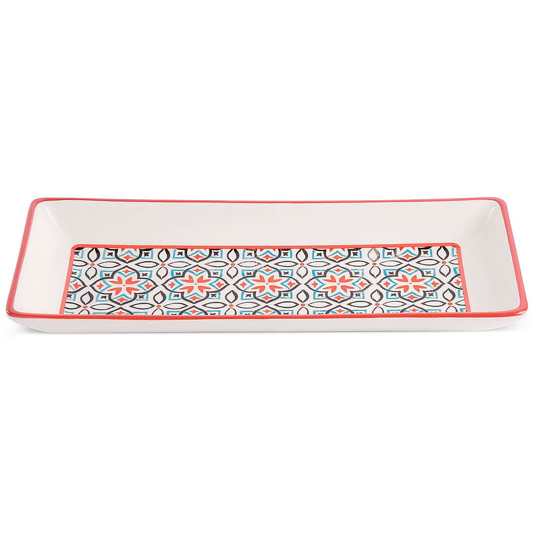Egan Ivory Glazed Ceramic Tray, Small