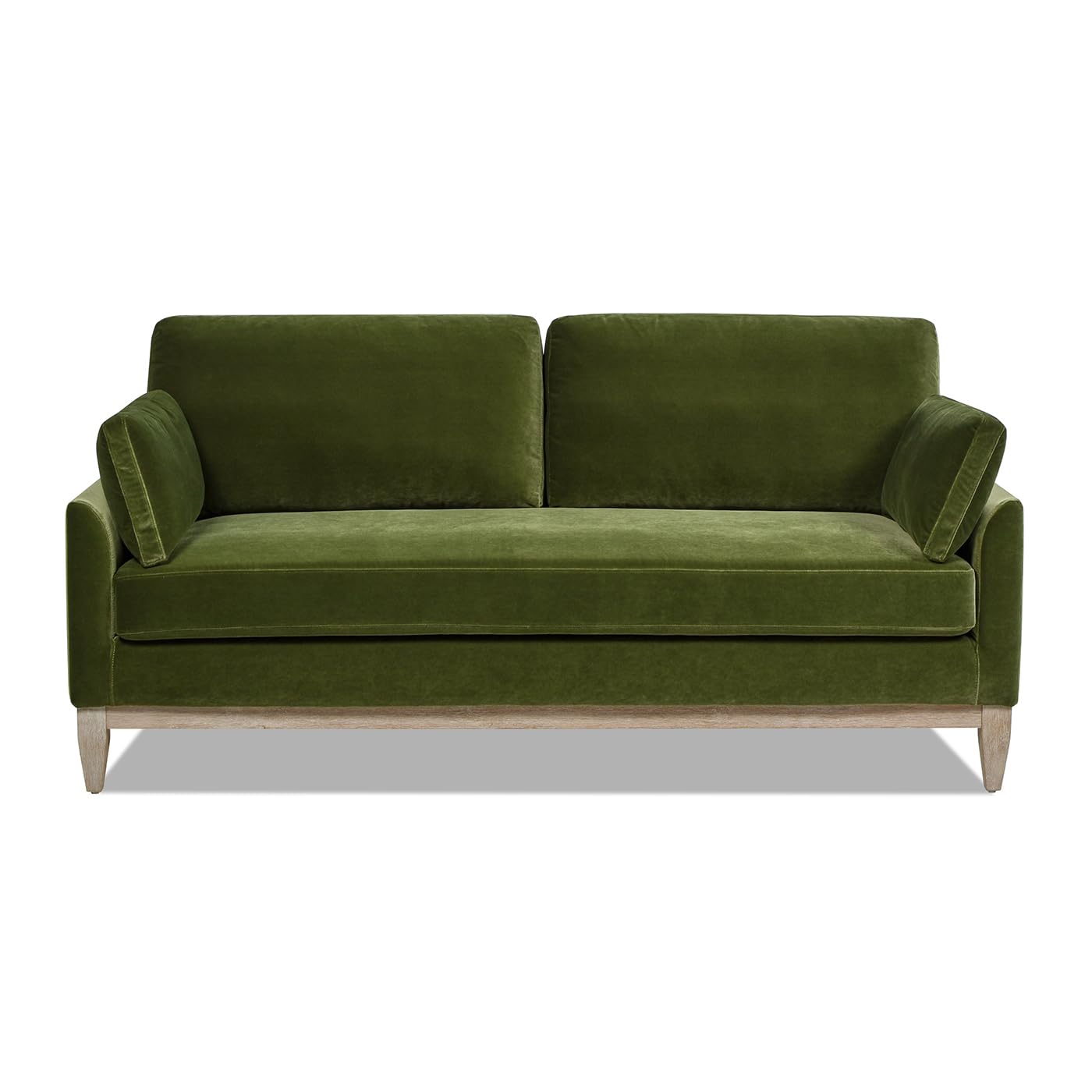 Photo 1 of Jennifer Taylor Home Pasadena 75.5" Modern Living Room Farmhouse Performance Velvet Compact Sofa Couch for Small Spaces and Apartments in Olive Green