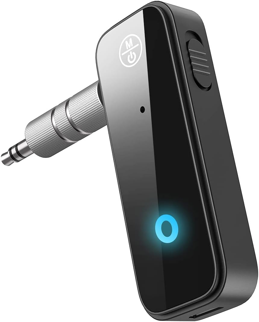 Photo 1 of Aux Bluetooth Adapter for Car, Bluetooth 5.0 Transmitter Receiver, Portable Wireless Adapter, 2-in-1 Aux Audio Receiver for Laptop, Radio, Headphones, Speakers, TV