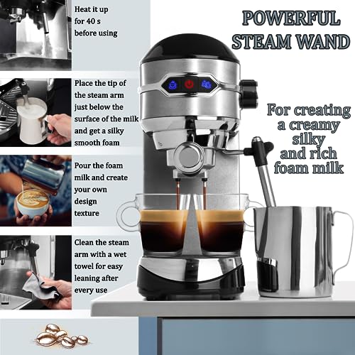 Mixpresso Espresso Maker 15 Bar Espresso Machine With Milk Frother