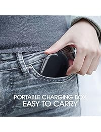 Mini auricular inalámbrico para auriculares, Bluetooth Dual auriculares, auriculares inalámbricos Bluetooth con caja de carga de batería, color negro
