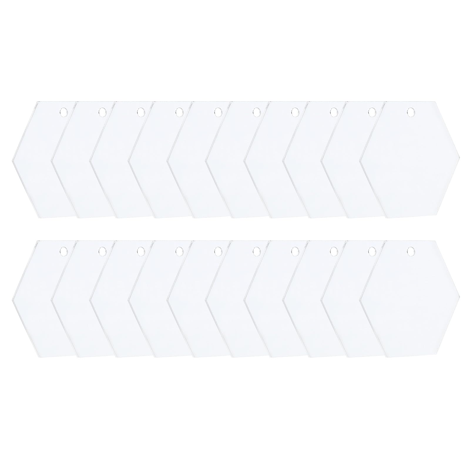 PATIKIL Acrylic Ornament, 20 Pack Plastic Clear Blank Christmas Tree Ornament Keychain Transparent Pendant Hanging Decoration for Custom DIY 1mm Thick