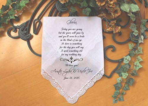 Flower Girl Handkerchief, Custom PRINTED wedding Handkerchief, Today you are YOUNG but the YEARS will pass, Personalized. LS5FCAC by Snugahug