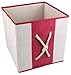 Clever Creations Nautical Mariner's Knot Collapsible Storage Organizer, Folding Cube for Bedroom & Living Room, Perfect Size for Books, Clothes, Electronics, & Gadgets, Sailor Theme, Red & White