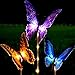 Kearui Solar Garden Lights Outdoor 3 Pack Solar Stake Light with Fiber Optic Butterfly Decorative Lights, Multi-Color Changing LED Solar Lights for Garden Decorations, Garden Gifts