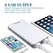 Power Bank 30000mAh, BONAI (Huge Capacity)(Flashlight)(Outdoor) 5.6A Output External Battery Pack, Polymer Fast Portable Charger Compatible iPhone Xs Max iPad Tablet Samsung Android with Cable-White