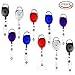LoveS 10 Pieces Carabiner Badge Holder Reels, Clip On Retractable ID Card Keychain, Translucent Clips With Vinyl Cord