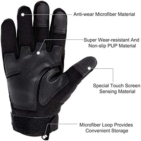 yokamira Gants de Moto Homologué CE, Gants Scooter Plein-Doigt Écran Tactile Mi Saison, Gants Tactiques de Sport en Plein Air Femme et Homme pour Motocross, Combat, Escalade, Camping, Chasse, Vélo
