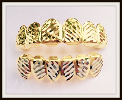 Big Dawgs BlingHip Hop Gold Plated Removeable Mouth Grillz Set (Top & Bottom) L003