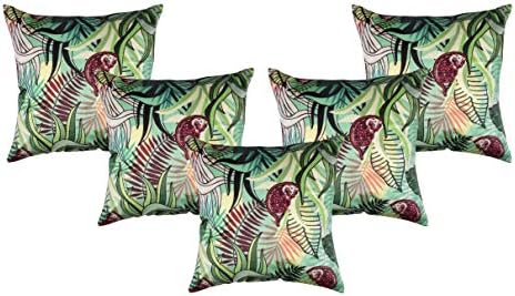 The Pomegranate Punch Print Cushion Cover - 16" x 16",Set of 5