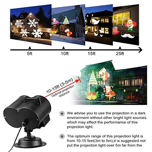 TWFRIC 2 in 1 Projector Light for Hoilday, 12 Slide Patterns Projector Lights Remote Control Colorful Light Flowing Water Ripple Effects for Xmas Birthday Valentine's Day Parties Outdoor Indoor Use - Thumbnail 3