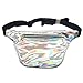 CHAOM Women Laser Waist Bag Waterproof Shiny Neon Fanny Bag Bum Bag Beach Purse (Silver)