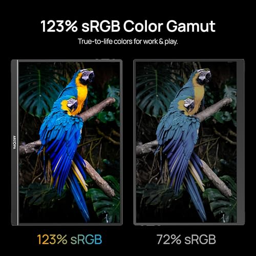 ARZOPA 2.5K Monitor portátil 16» 2560x1600 HDR Kickstand Display,8bit QHD USB-C HDMI Monitor portátil, 16:10 IPS Eye Care Segunda Pantalla Externa para Mac PC Teléfono PS4/5 Xbox - Z1RC