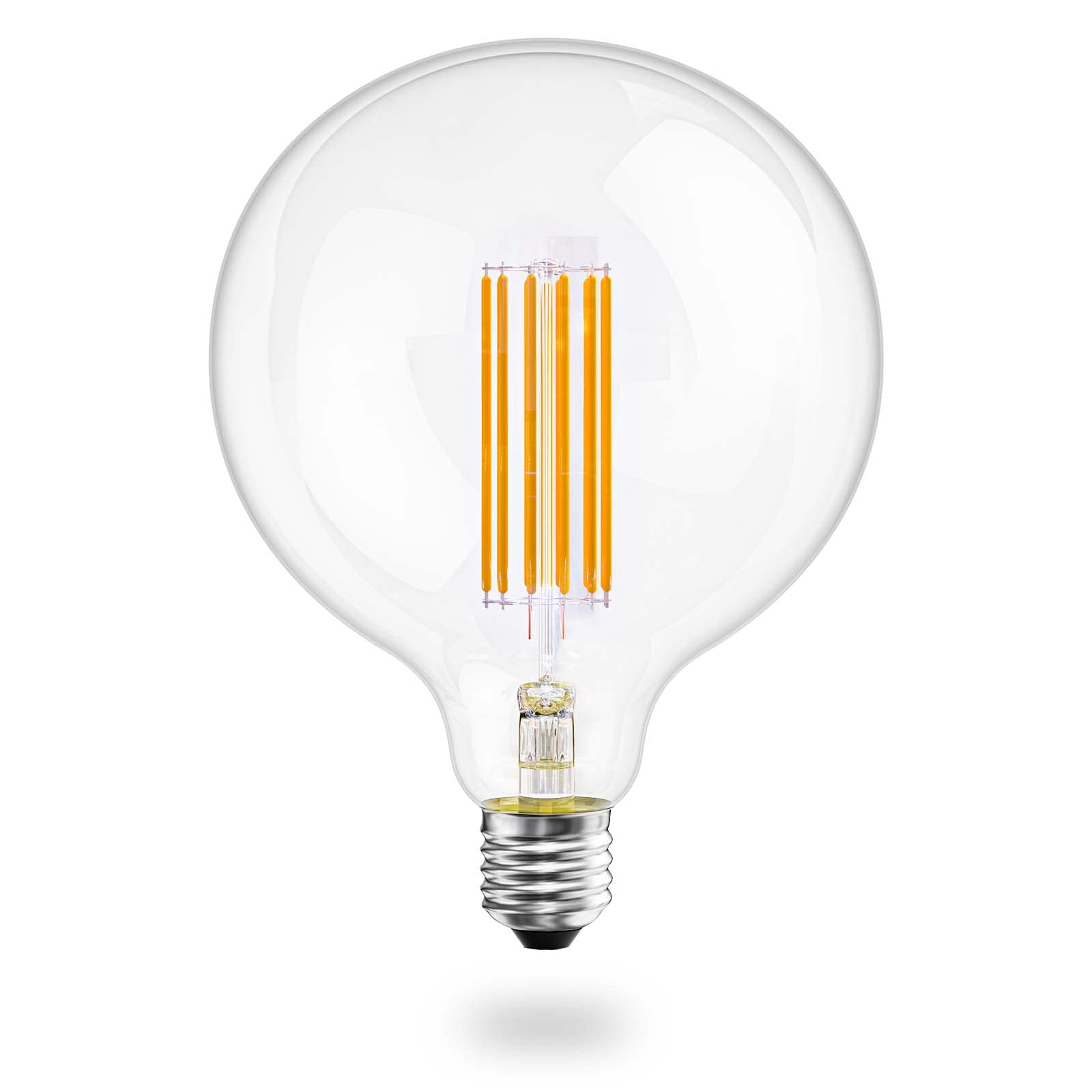 Luxvista 12W G125 E27 LED Spherical Bulb, Dimmable Warm White 2700K 125mm, ES Edison Screw Filament Globe, 120W Halogen Equivalent