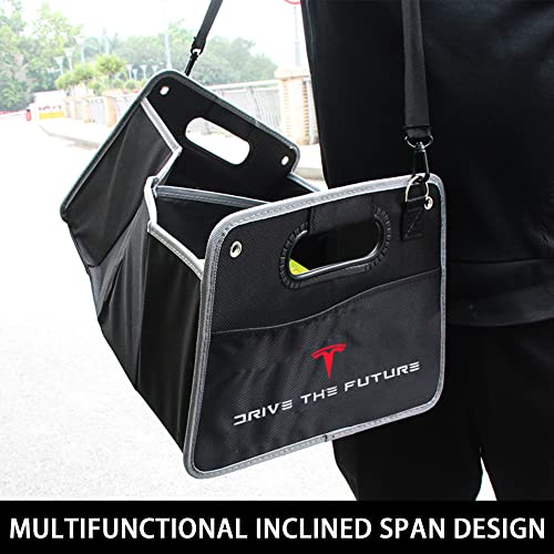 TOPABYTE Tesla Rear Trunk Organizer Storage Container for Model 3 Y S X Accessories Collapsible