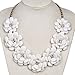 Q&Locket Colorful Chunky Flower Bib Choker Statement Necklace For Women (White)