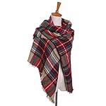 Bess Bridal Women's Plaid Blanket Winter Scarf Warm Cozy Tartan Wrap Oversized Shawl Cape Bess Bridal Women's Plaid Blanket Winter Scarf Warm Cozy Tartan Wrap Oversized Shawl Cape