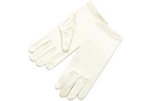 ZaZa Bridal Girl's Shiny Stretch Satin Dress Gloves Wrist Length 2BL