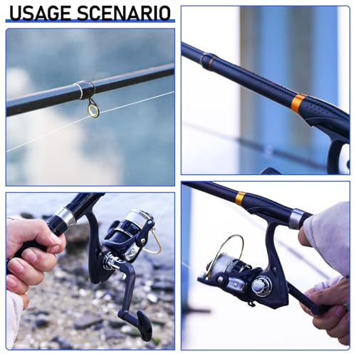 Telescopic Fishing Rod and Reel Combo Kit, 2PACK 6.9FT Carbon Fiber Collapsible Rods, Spinning Reels, Lures and Carrier Bag, Saltwater & Freshwater Travel Fishing Gear for Adults