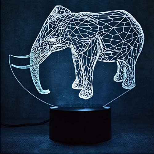 Elephant 3D Night Light Smart Home USB Power Supply Atmosphere Child Toy Kids Lamp Lovely 7 Color Change 3D Lamp