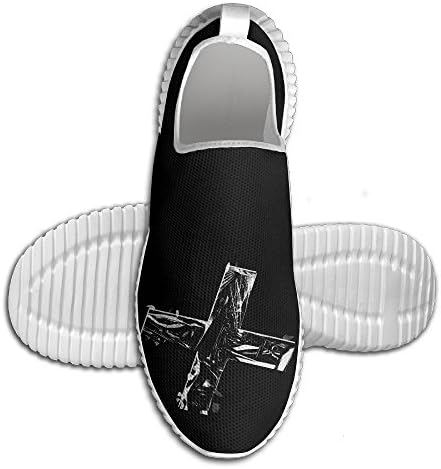 Kerera Mens Abstract Black X Cross Vector Cool Lightweight Sports Running Shoes