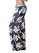 iChunhua Women's Comfy Stretch Floral Print Drawstring Palazzo Wide Leg Lounge Pants(M,Blue)