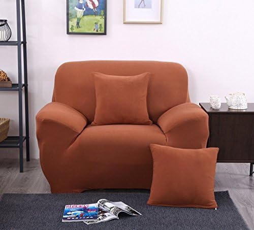 Universal Form Fit, Slip Resistant, Stylish Furniture Shield / Protector for Chair/ loveseat/ Sofa, Stretchable Chair Slipcover, Chocolate